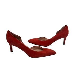J. Crew Burnt Orange Suede Pointed Toe D’Orsay Heels Size 6 1/2 Women’s